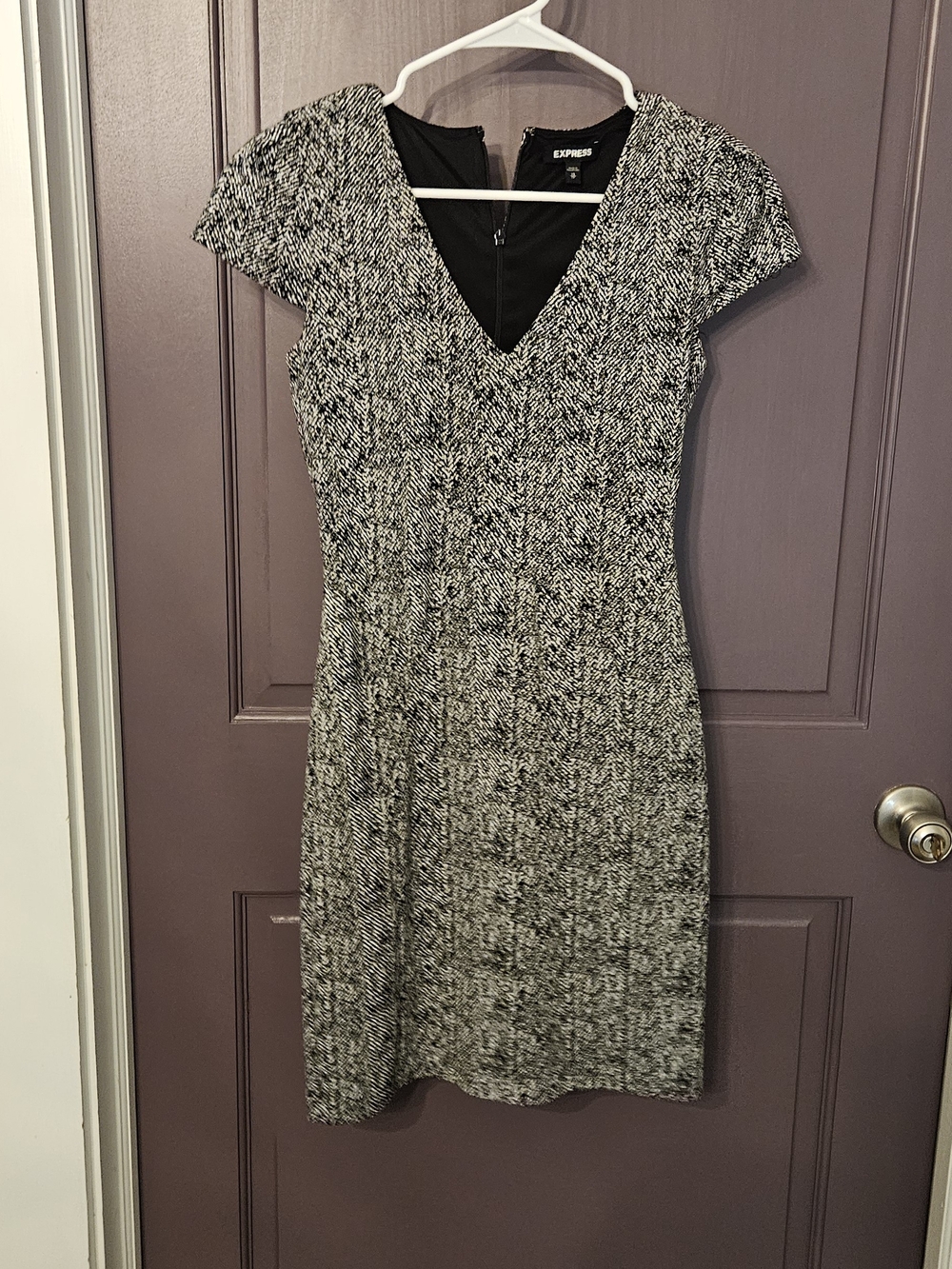 Express Black and White Professional Dress